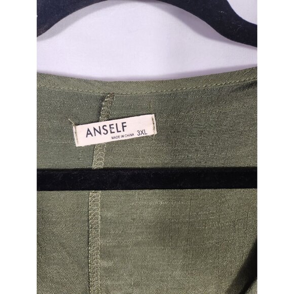 NWOT ANSELF Womens Plus Dress Olive Layered Lagen look Minimalist Comfort 3X - Picture 4 of 6